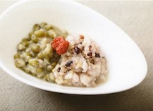 緑豆と雑穀の二色ぜんざい
