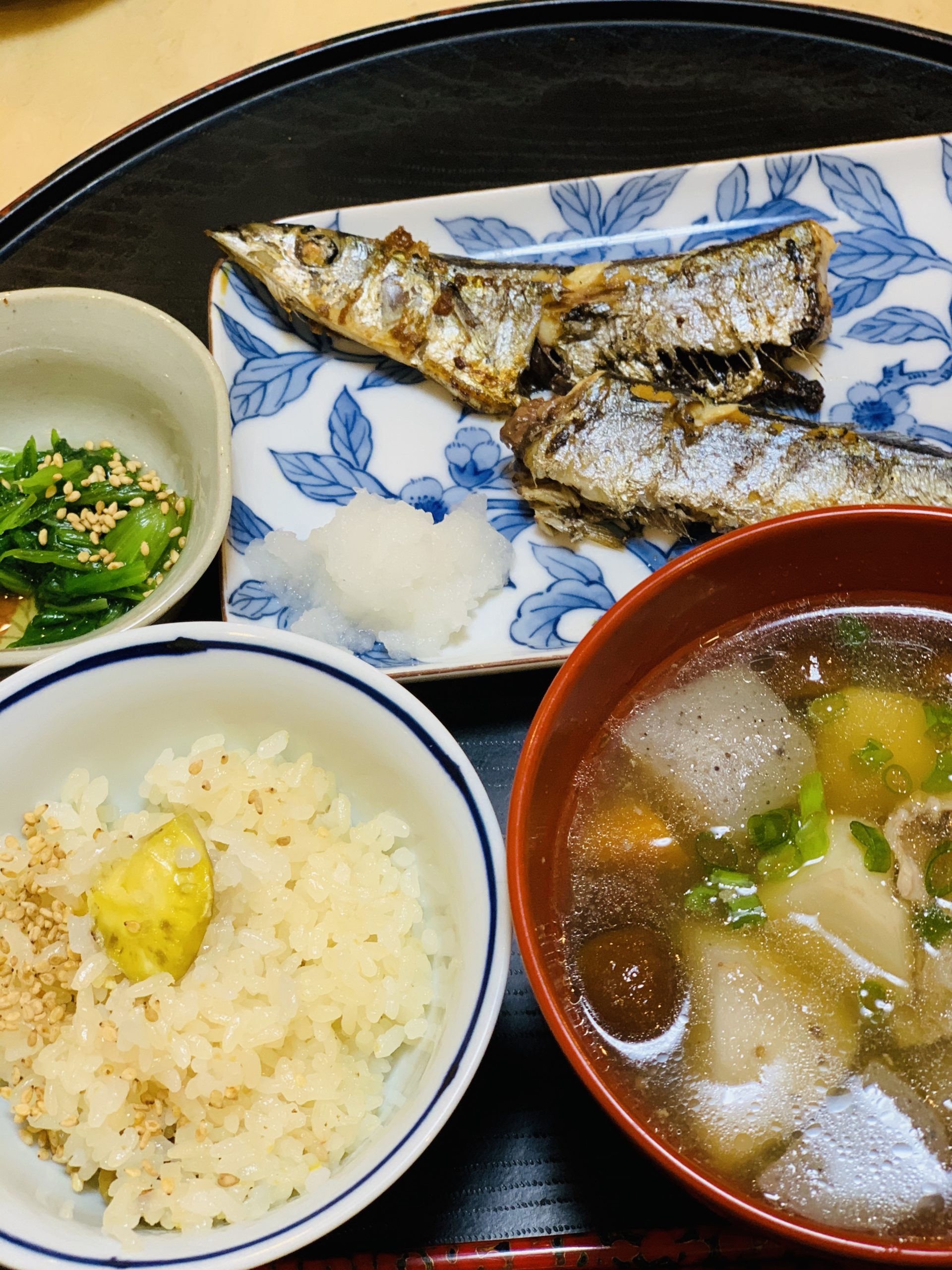 夫の手作り料理で秋の幸を堪能