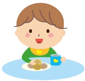 おやつは時間と量を決めてね。